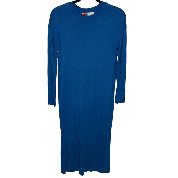 Womens Free People Beach Long Sleeve Dress Size Small Blue - Picture 1 of 5